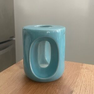 Small Blue Bamboo Glass Vase